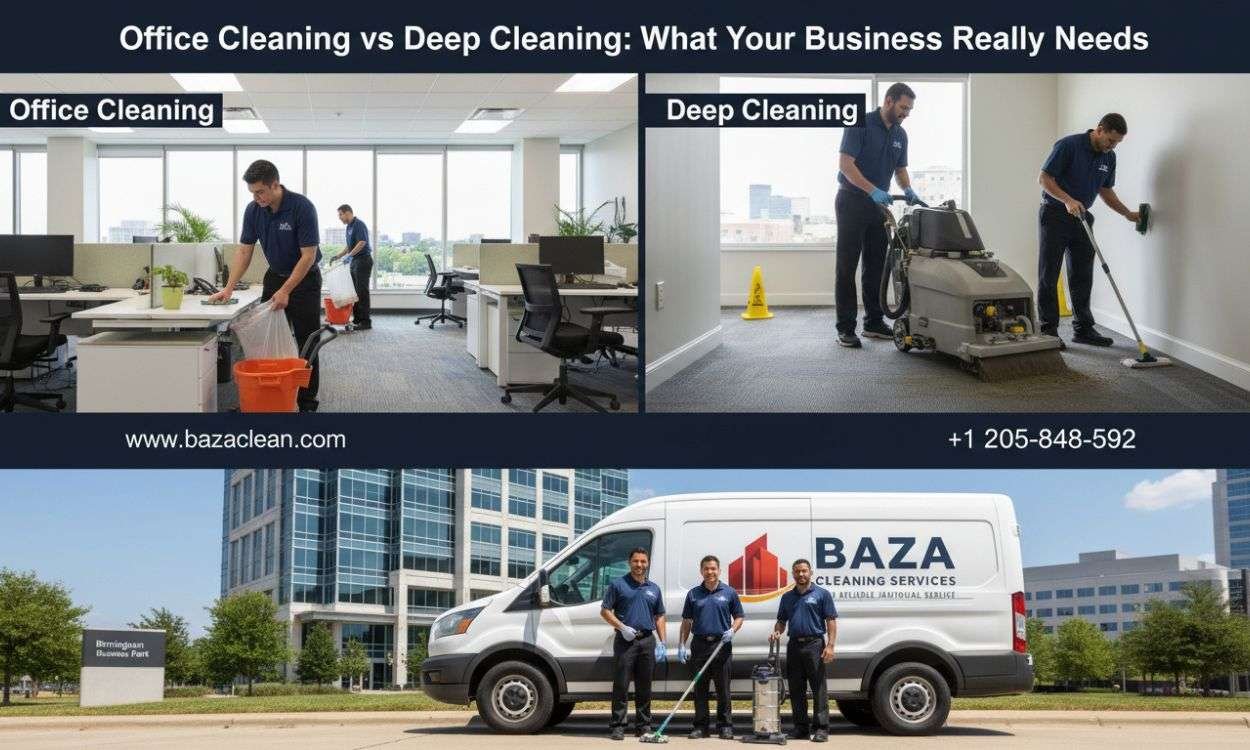 Office Cleaning vs Deep Cleaning: What Your Birmingham Business Needs