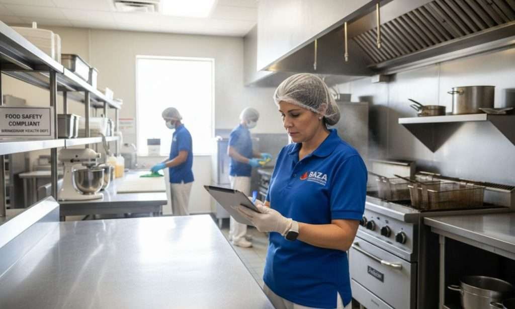 Health code compliant restaurant cleaning services in Birmingham, AL. Pass inspections confidently—schedule expert cleaning today.
