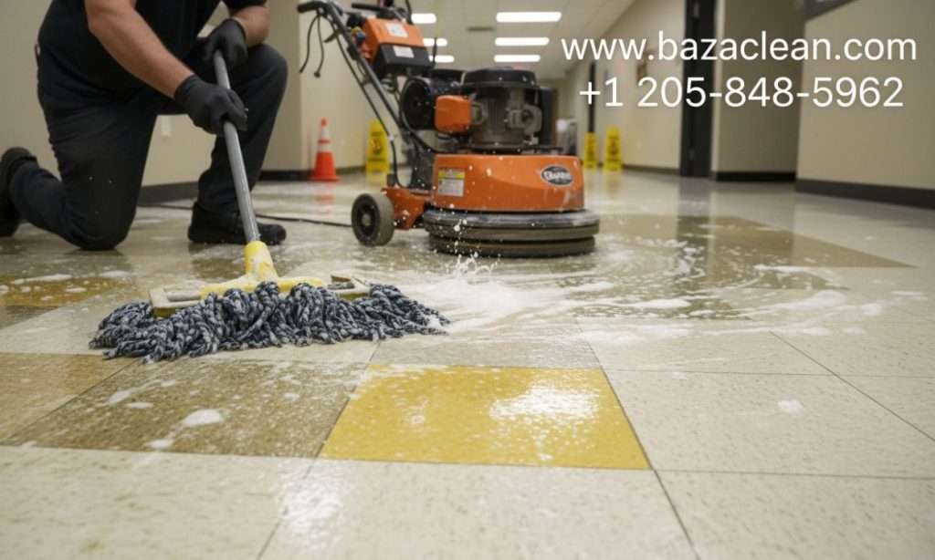 Step-by-Step VCT Floor Stripping Process