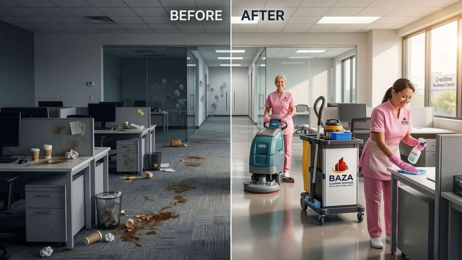 Before & After: Crestline Office Cleaning Transformation