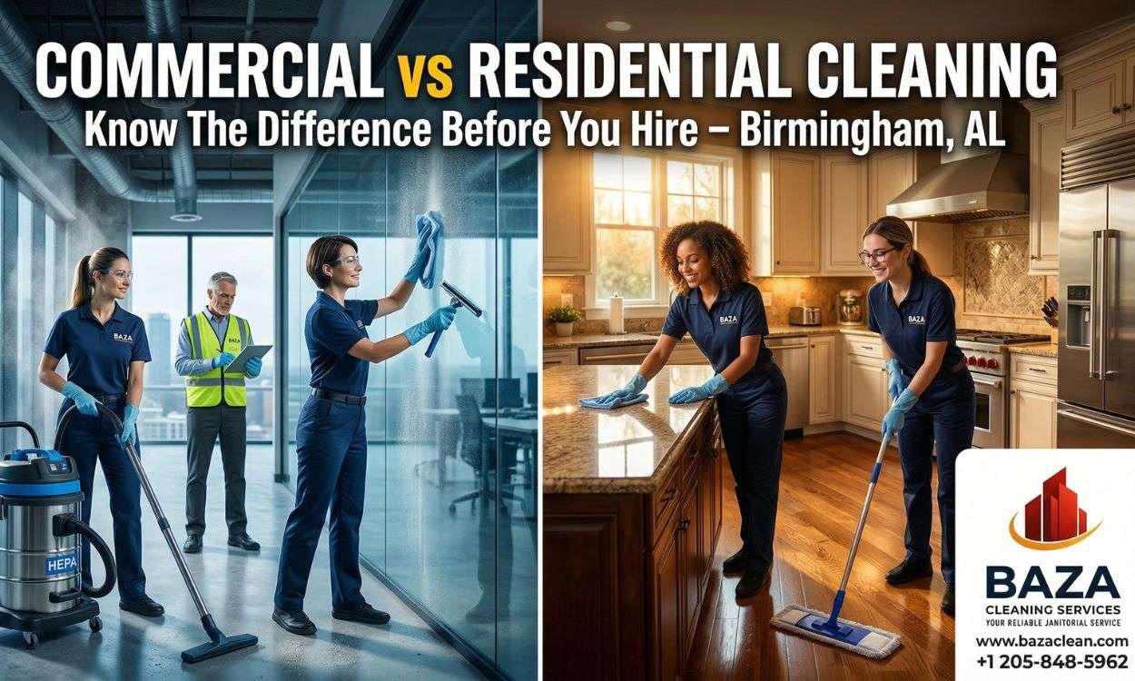 Commercial vs Residential Cleaning in Birmingham, AL