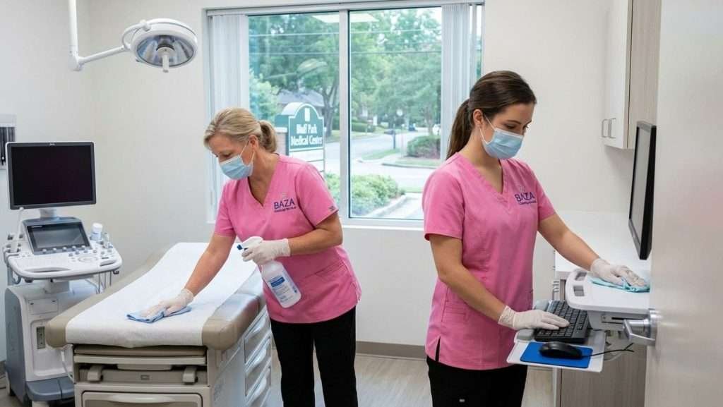 Medical office cleaning service in Bluff Park AL disinfecting clinic room