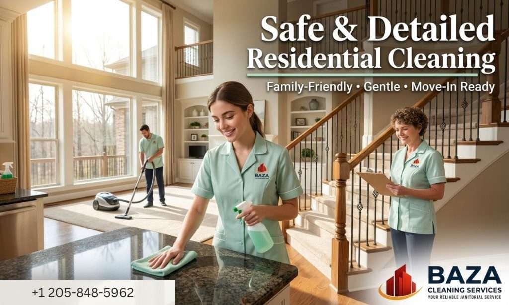 Safe & Detailed Residential Cleaning in Birmingham – Family-Friendly, Gentle & Move-In Ready
