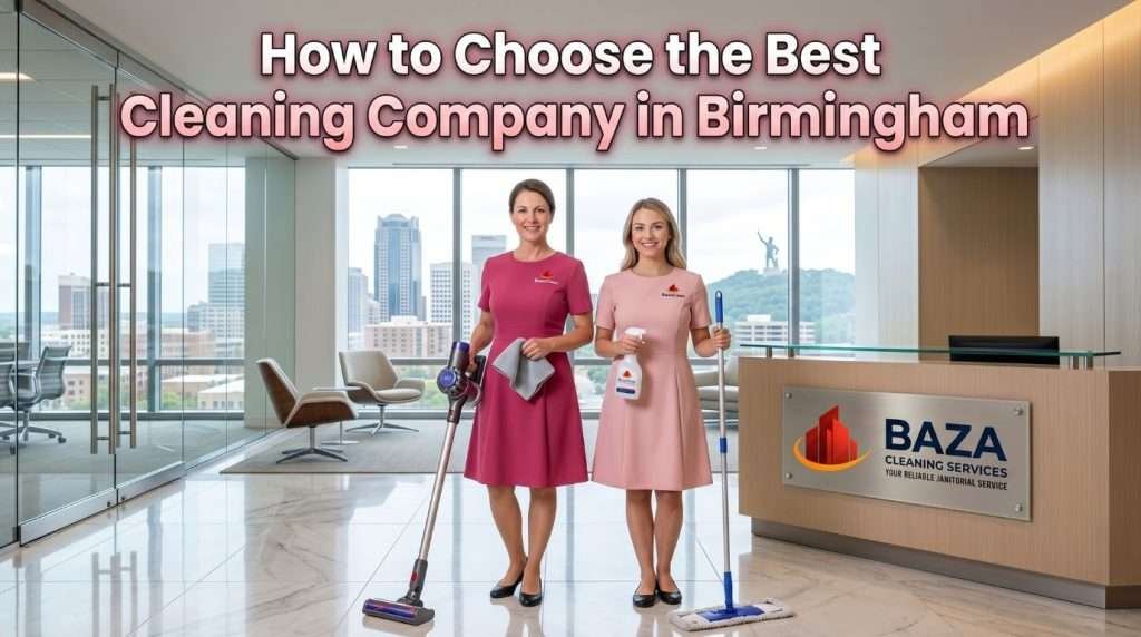 Best cleaning company in Birmingham AL with female cleaners in pink dresses