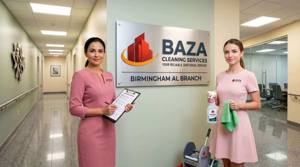 Birmingham AL cleaning FAQs with female cleaners in pink dresses