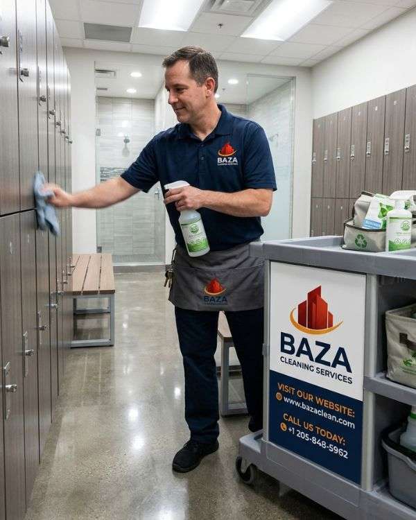 Locker room and shower disinfection services for gyms and fitness centers