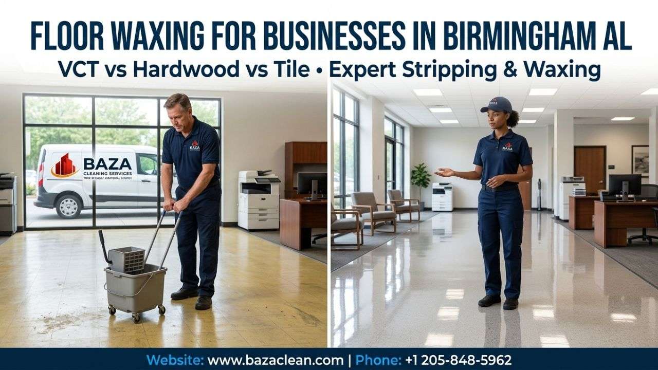 Professional VCT floor stripping and waxing services in Birmingham AL