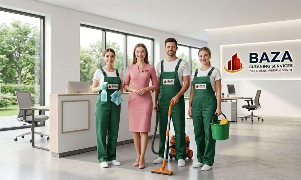 Trusted Janitorial Team in a Clean Corporate Office