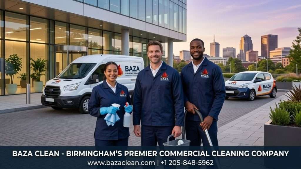 Before and after commercial office cleaning in Birmingham by Baza Clean