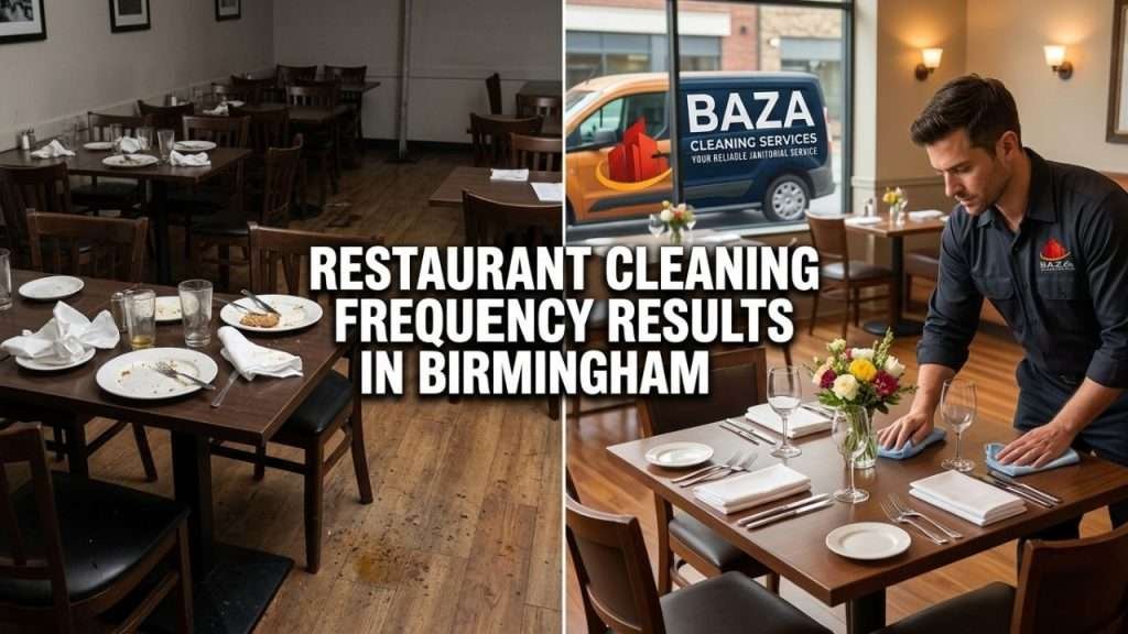 Before and after professional restaurant cleaning in Birmingham