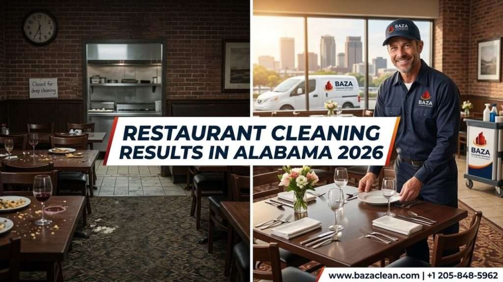 Before and after professional restaurant cleaning transformation