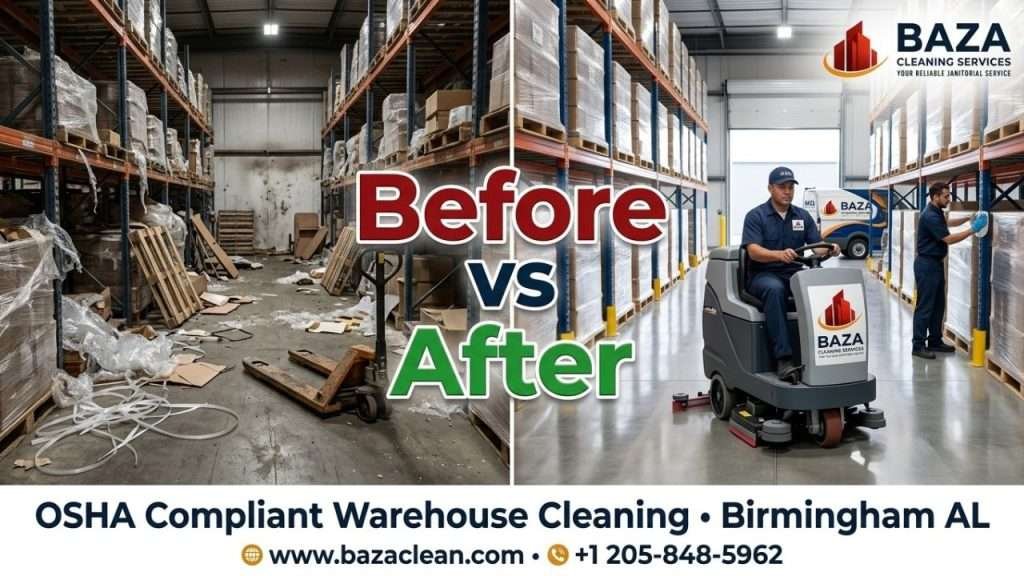 Daily warehouse cleaning tasks following OSHA standards