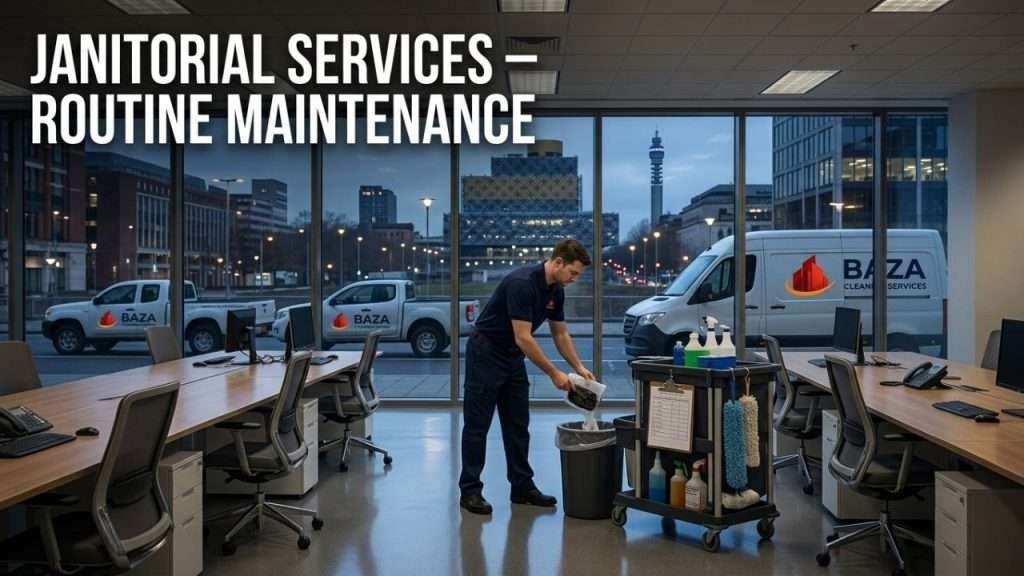 Janitorial services in Birmingham AL - routine nightly office cleaning by Baza Clean