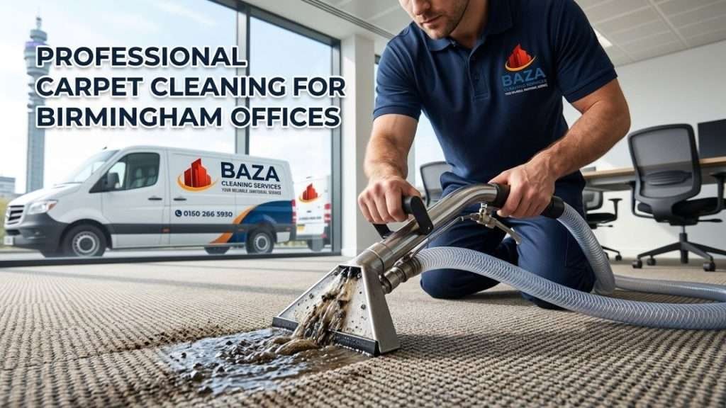 Professional carpet cleaning using hot water extraction in Birmingham
