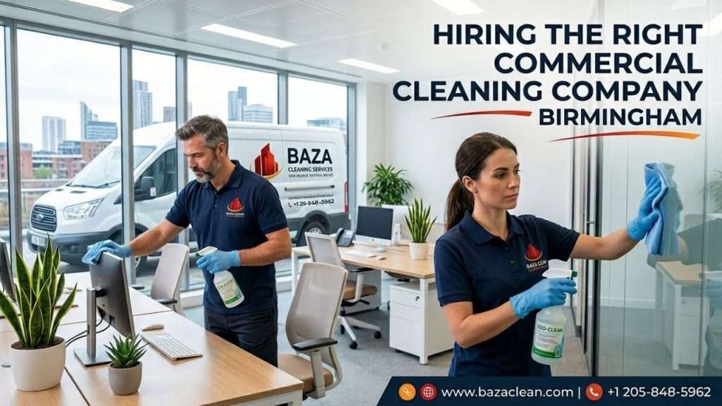 Professional commercial cleaning team from Baza Clean serving