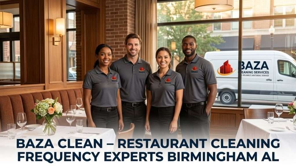 Trusted Baza Clean team providing professional restaurant cleaning services in birmingham