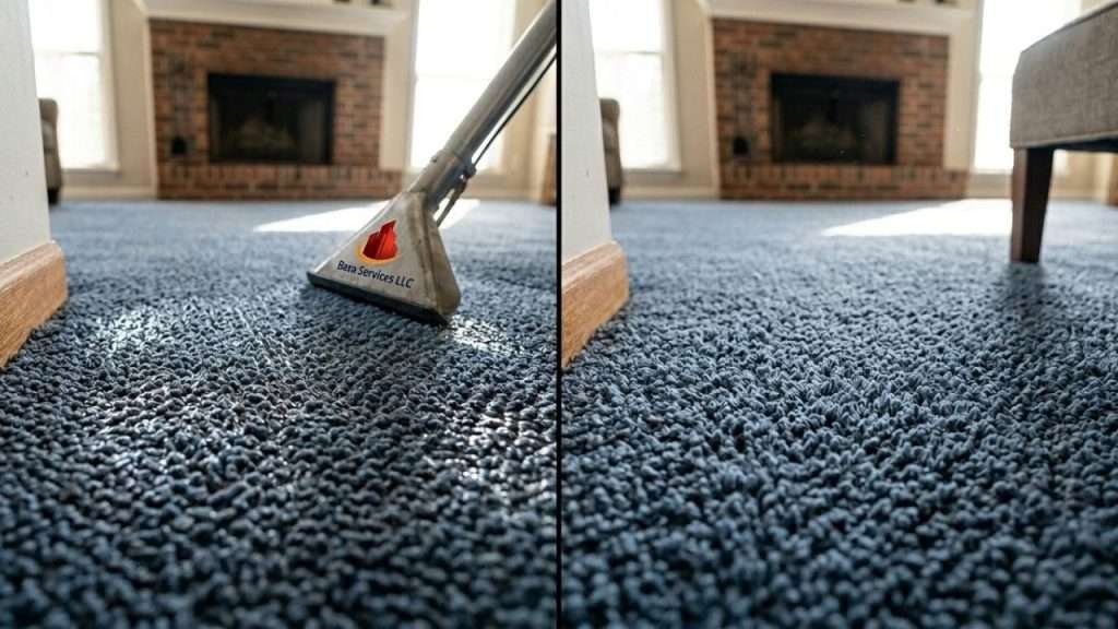 Air movers speeding up carpet drying after professional cleaning in Birmingham