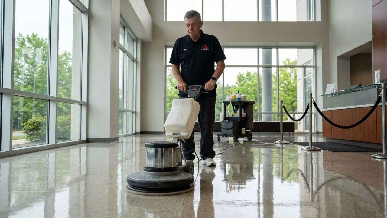 Daily maintenance of stripped and waxed floors in Birmingham home