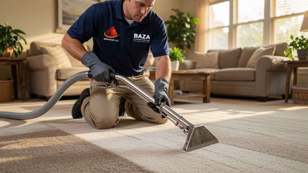 Professional carpet steam cleaning by Baza Services LLC in Birmingham