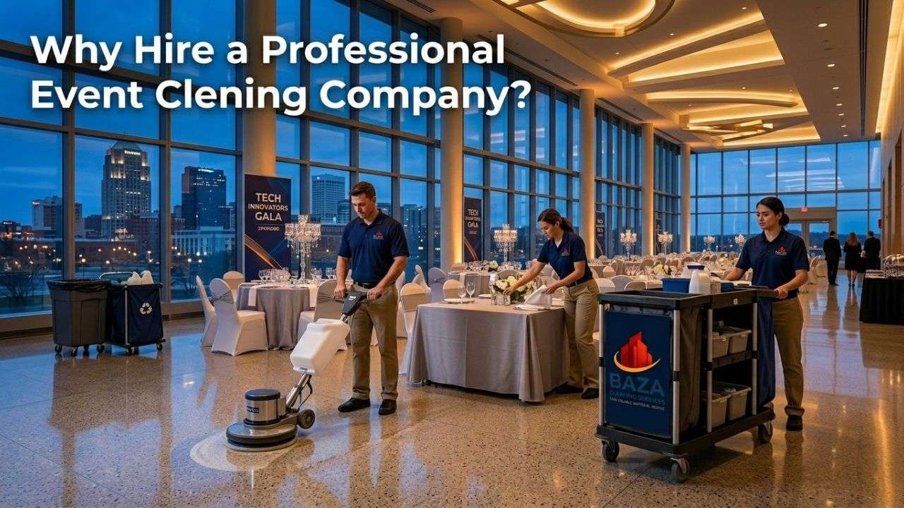 Professional event cleaning crew