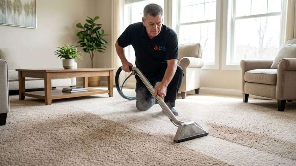 Professional steam carpet cleaning removing allergens in Birmingham home