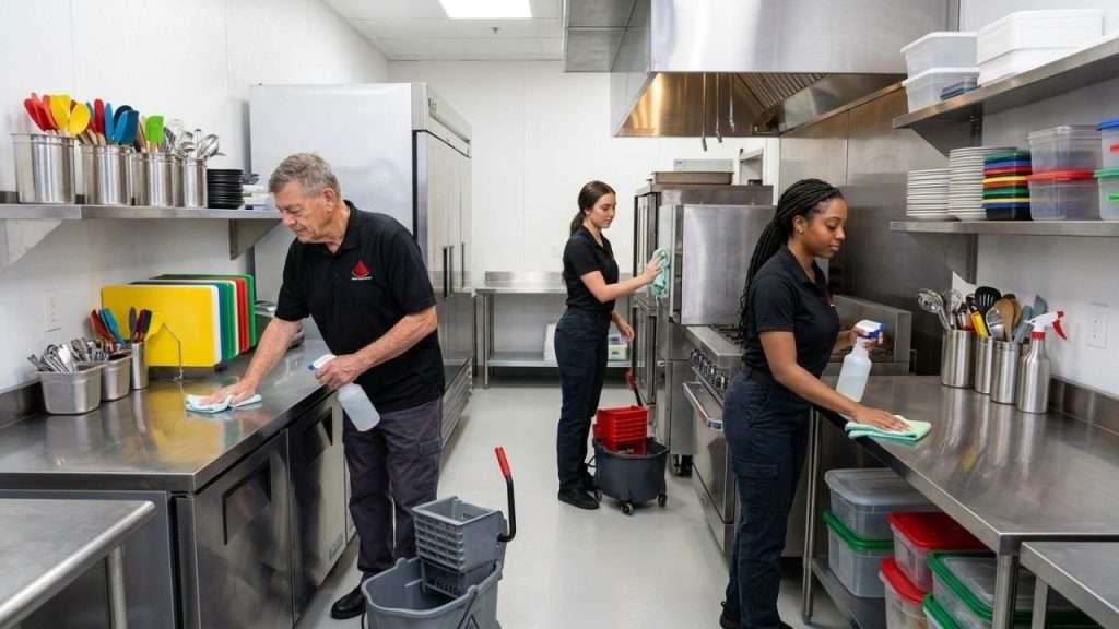 Restaurant kitchen preparation for health inspection in Birmingham