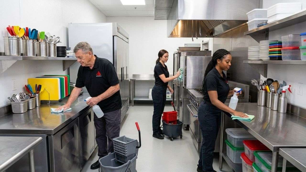 Restaurant kitchen preparation for health inspection in Birmingham